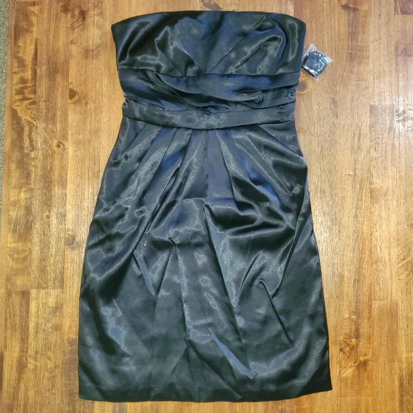Xhilaration | Dresses | Nwt Womens Xhilaration Black Satin Strapless Mini  Dress W Removable Straps | Poshmark